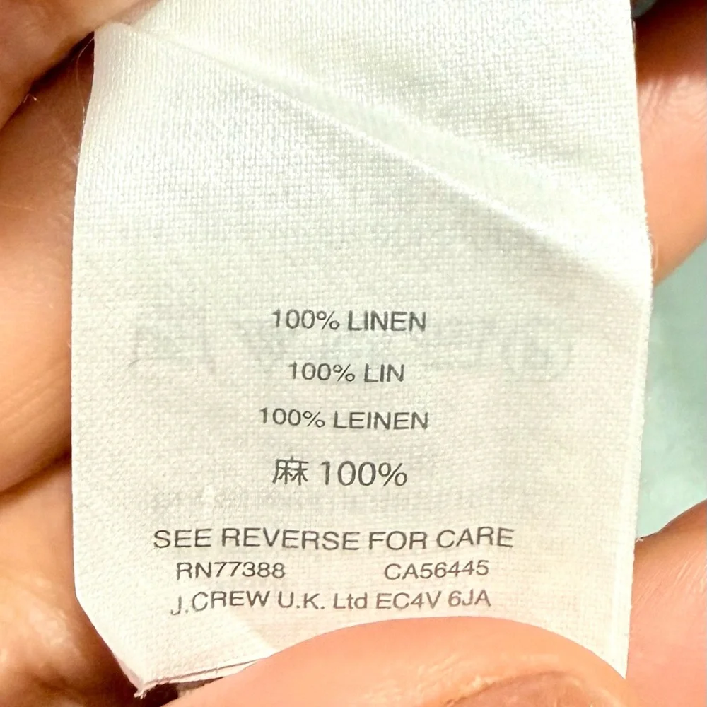 J. Crew Men’s Colorblock 100% Irish linen Button-Down‎ Shirt  L